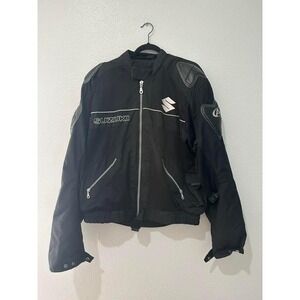 Vintage AGV Sport Suzuki Motorcycle Jacket Black Padded Racing 2XL Korea